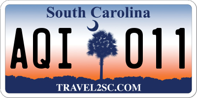 SC license plate AQI011