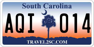SC license plate AQI014