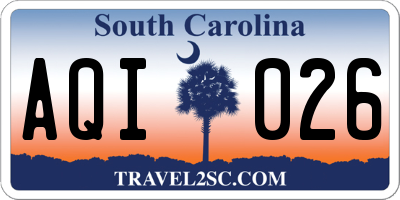 SC license plate AQI026