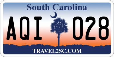 SC license plate AQI028
