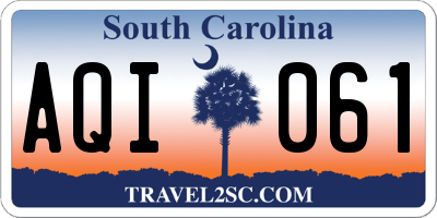SC license plate AQI061