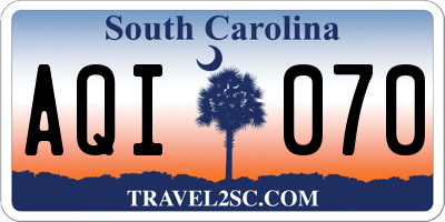 SC license plate AQI070