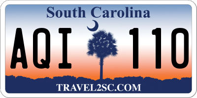 SC license plate AQI110