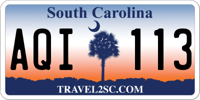 SC license plate AQI113