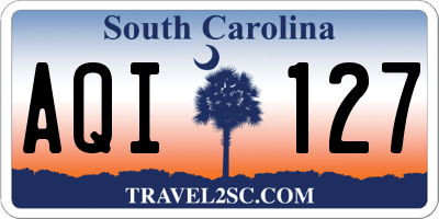 SC license plate AQI127