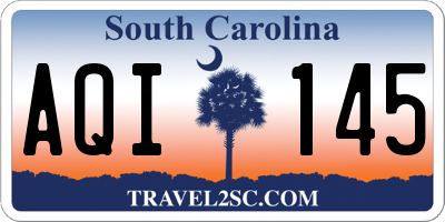 SC license plate AQI145