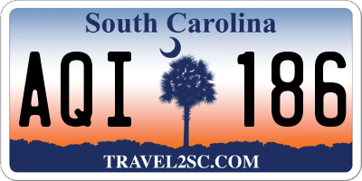 SC license plate AQI186