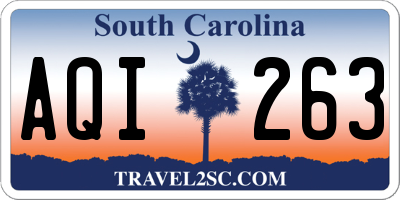 SC license plate AQI263