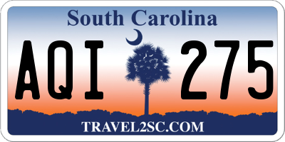 SC license plate AQI275