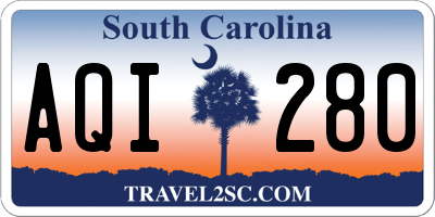 SC license plate AQI280