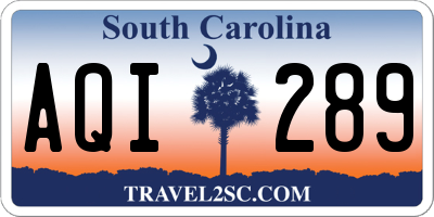 SC license plate AQI289