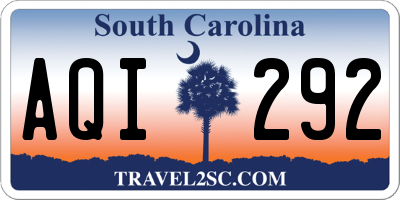 SC license plate AQI292