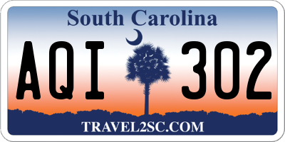 SC license plate AQI302