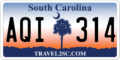 SC license plate AQI314