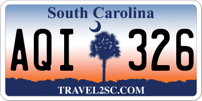 SC license plate AQI326