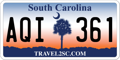 SC license plate AQI361