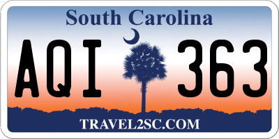 SC license plate AQI363