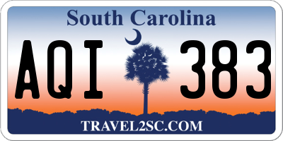 SC license plate AQI383