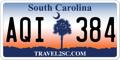 SC license plate AQI384
