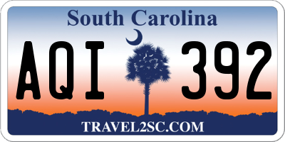 SC license plate AQI392