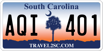 SC license plate AQI401