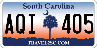 SC license plate AQI405