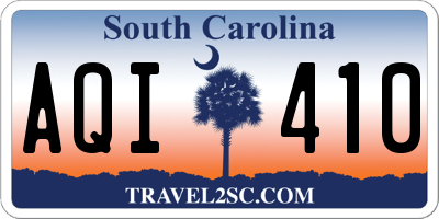 SC license plate AQI410