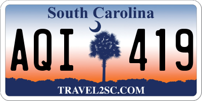 SC license plate AQI419