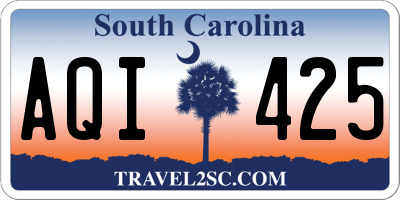 SC license plate AQI425