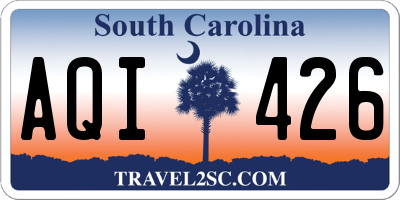 SC license plate AQI426