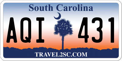 SC license plate AQI431