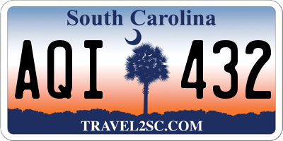 SC license plate AQI432