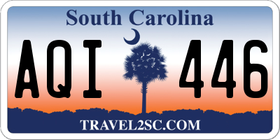 SC license plate AQI446