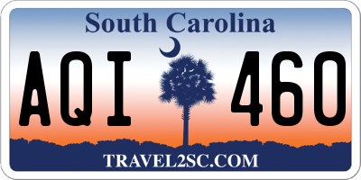 SC license plate AQI460