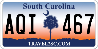 SC license plate AQI467