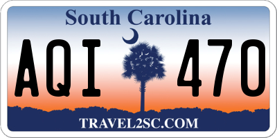 SC license plate AQI470