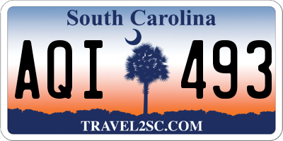 SC license plate AQI493