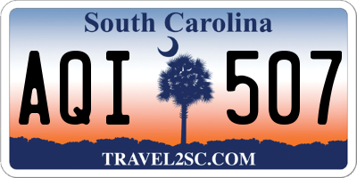 SC license plate AQI507