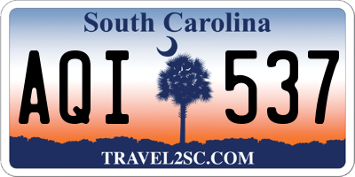SC license plate AQI537