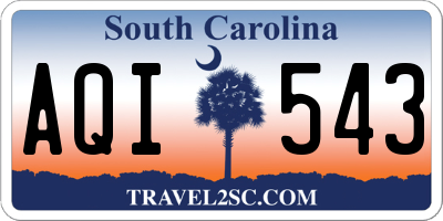SC license plate AQI543