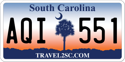 SC license plate AQI551