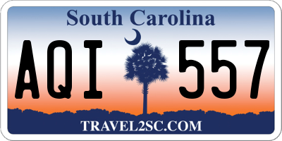 SC license plate AQI557