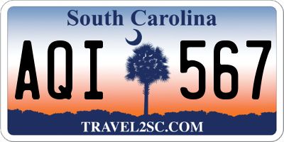 SC license plate AQI567