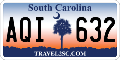 SC license plate AQI632
