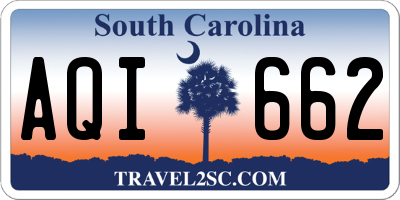 SC license plate AQI662