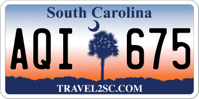 SC license plate AQI675