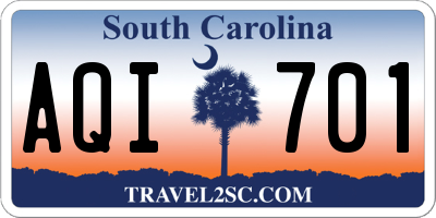 SC license plate AQI701