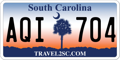 SC license plate AQI704