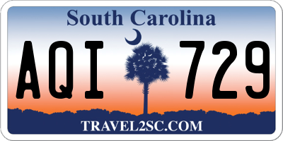 SC license plate AQI729