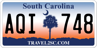 SC license plate AQI748